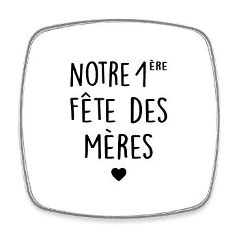 Fête des mères Première fête des mères Mère Fils - Magnet carré - blanc - Devant