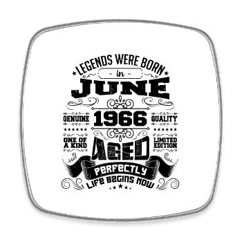 1966 June Anniversary 1966 June | born June 1966 - Square fridge magnet - white - Front