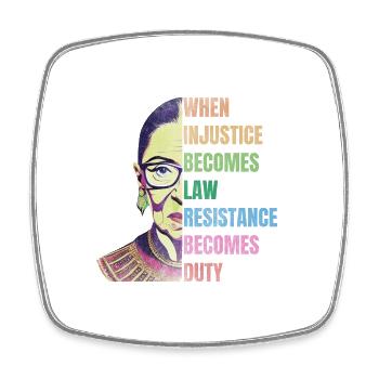 Feminist quotes RBG - Square fridge magnet - white - Front