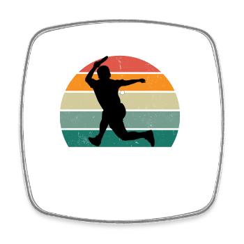 Tischtennisspieler - Viereckiger Kühlschrankmagnet - Weiß - Vorne