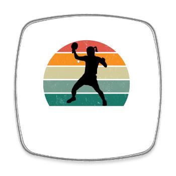 Tischtennisspieler - Viereckiger Kühlschrankmagnet - Weiß - Vorne