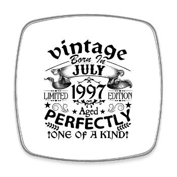 July 1997 | Vintage 1997 | born in July - Square fridge magnet - white - Front