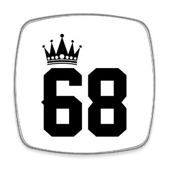 68 - Viereckiger Kühlschrankmagnet - Weiß - Vorne