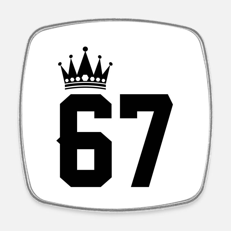67 - Square fridge magnet - white
