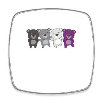 Asexual Flag Pride LGBTQ Bear - Square fridge magnet - white - Front