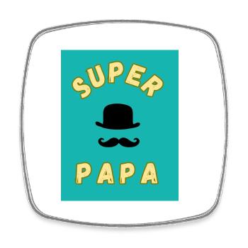BONNE FÊTE PAPA. PAPA. FÊTE DES PÈRES. BONNE FÊTE - Magnet carré - blanc - Devant