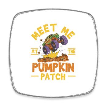Meet Me At The Pumpkin Patch Truck Halloween - Viereckiger Kühlschrankmagnet - Weiß - Vorne