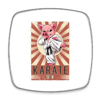 Karate - Viereckiger Kühlschrankmagnet - Weiß - Vorne