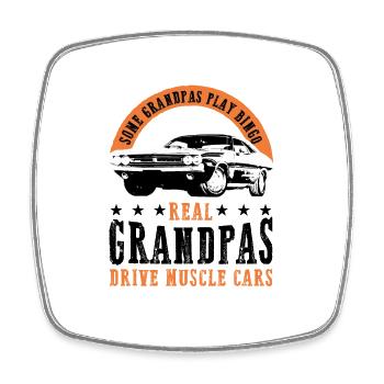 Muscle Cars Classic Retro Hotrod Vintage Car - Square fridge magnet - white - Front
