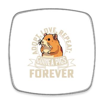 Adopt, Love, Repeat: Guinea Pigs Forever Rodent Ca - Square fridge magnet - white - Front