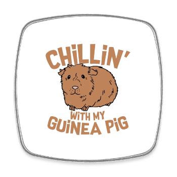 Chillin' With My Guinea Pig Rodent Cavy Lover - Square fridge magnet - white - Front