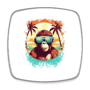 Monkey Business at the Beach: une escapade estivale unique - Magnet carré - blanc - Devant