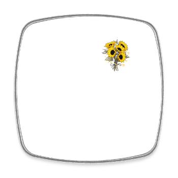 Kühles Sonnenblumenbeet Gelbe Blumen Sommerblumen - Viereckiger Kühlschrankmagnet - Weiß - Vorne