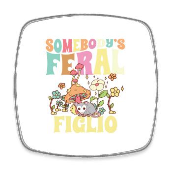 Somebody’s Feral Figlio Italian Son Opossum sauvage - Magnet carré - blanc - Devant