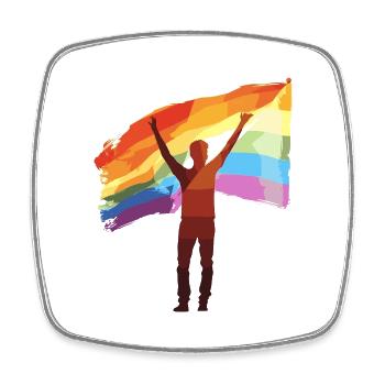 Rainbow : Couleurs de l’amour - Magnet carré - blanc - Devant