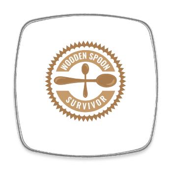Wooden Spoon Survivor Champion Meme Funny Italian - Viereckiger Kühlschrankmagnet - Weiß - Vorne