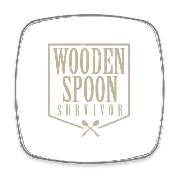 Funny Wooden Spoon Survivor Meme Proud Italian - Viereckiger Kühlschrankmagnet - Weiß - Vorne