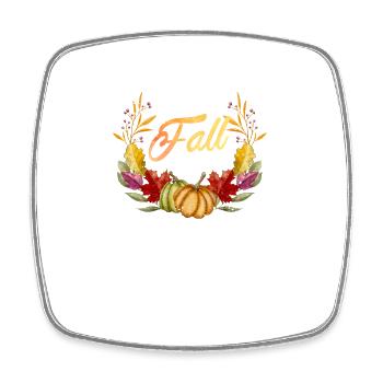 Autumn Leaves Funny Pumpkin Lovers Halloween - Square fridge magnet - white - Front