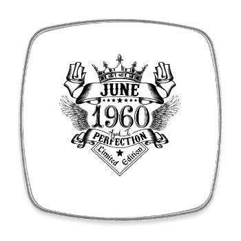 Vintage June 1960 June 1960 born in June - Square fridge magnet - white - Front