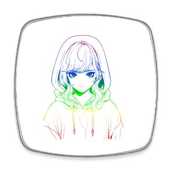 Anime Manga Girl Kpop - Viereckiger Kühlschrankmagnet - Weiß - Vorne