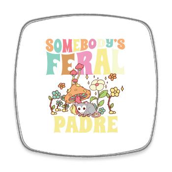 Somebody's Feral Spanish Dad Father Family - Square fridge magnet - white - Front