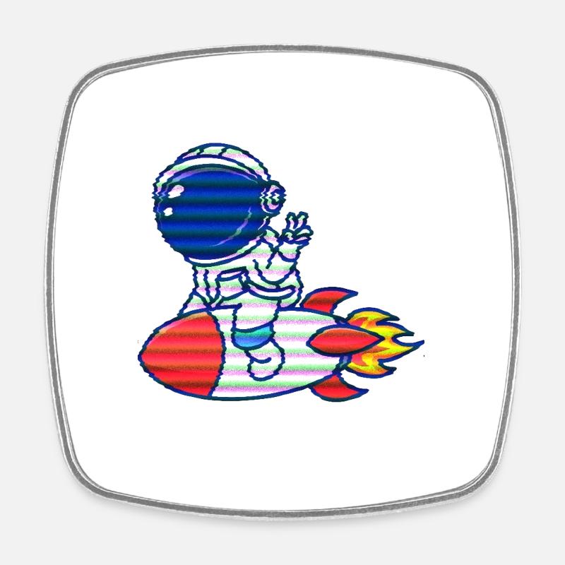 Voyage de fusée spatiale. Un cadeau pour les fans de l’espace - Magnet carré - blanc