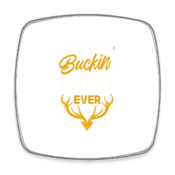 Best Buckin Dad Ever Antlers Funny Father's Day Deer - Square fridge magnet - white - Front