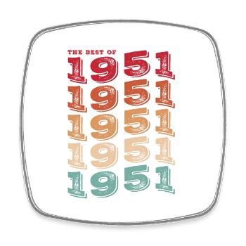 Vintage 1951 Gifts Legend for 72 Year Old - 72nd - Square fridge magnet - white - Front