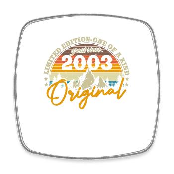 Geburtstags-Geschenk 2003 - Viereckiger Kühlschrankmagnet - Weiß - Vorne