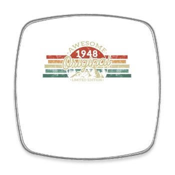 Geschenk zum Geburtstag, geboren 1948 - Viereckiger Kühlschrankmagnet - Weiß - Vorne