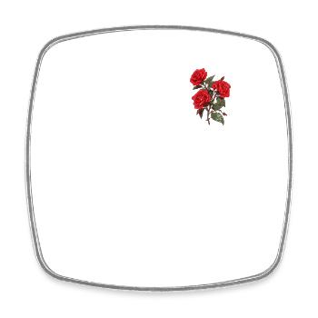 Aufnäher Rote Rosen Liebhaber Vintage Blumen Wortspiel - Viereckiger Kühlschrankmagnet - Weiß - Vorne