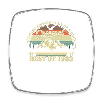 Birthday present born in 1983 - Square fridge magnet - white - Front