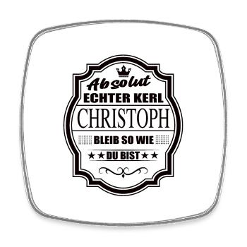 Absolut Echter Kerl Christoph Bleib So Wie Du Bist - Viereckiger Kühlschrankmagnet - Weiß - Vorne
