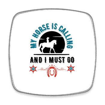 Horse girl rider rodeo - Square fridge magnet - white - Front