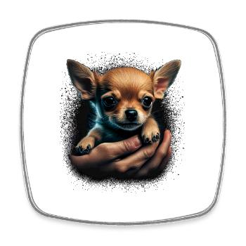 Chihuahua Hug Puppy - Cute Dog Love - Square fridge magnet - white - Front