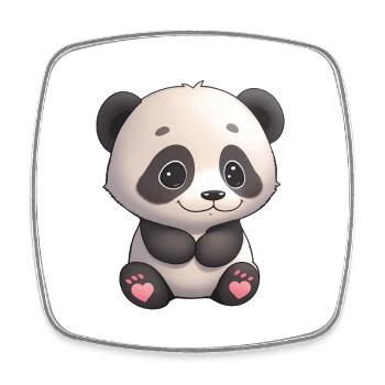 Total niedliches Panda-Bärchen - Viereckiger Kühlschrankmagnet - Weiß - Vorne