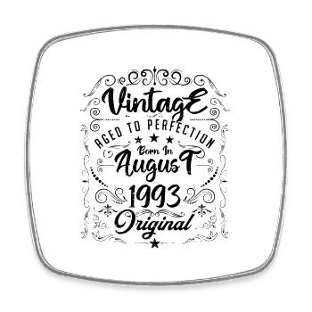 Vintage Né(e) en Août 1993. anniversaire août 1993 - Magnet carré - blanc - Devant