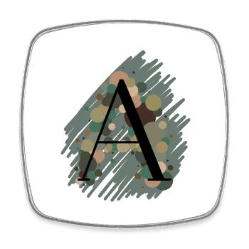 Buchstabe A - grün - Viereckiger Kühlschrankmagnet - Weiß - Vorne