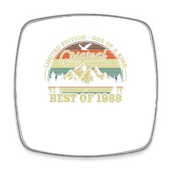 Vintage 1988 Birthday Gift - Square fridge magnet - white - Front