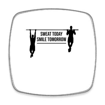 Pull-ups motivant en disant entraînement physique - Magnet carré - blanc - Devant