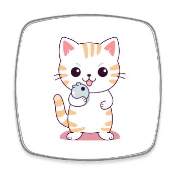 Cute Kitten Design #5 - Square fridge magnet - white - Front