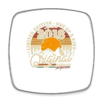 Vintage 2018 Cadeau d’anniversaire - Magnet carré - blanc - Devant