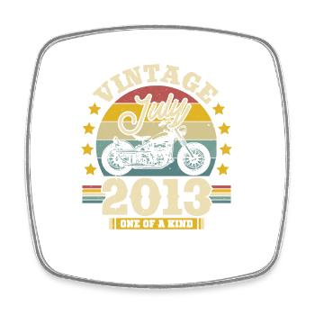 Cadeau d'anniversaire Juillet 2013 - 10 ans - Magnet carré - blanc - Devant