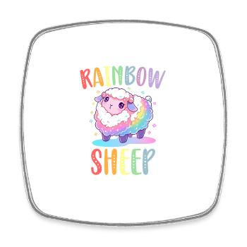 Rainbow Sheep LGBTQ Transgender Pride Community - Viereckiger Kühlschrankmagnet - Weiß - Vorne