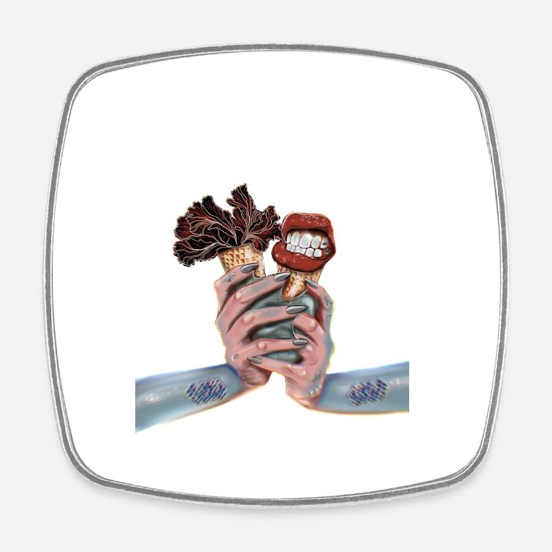Ocean Dream Ice Cream - Square fridge magnet - white
