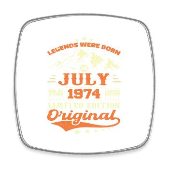 July 1974 vintage retro anniversary 1974 - Square fridge magnet - white - Front