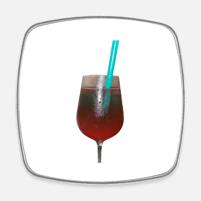 Cocktail - Viereckiger Kühlschrankmagnet - Weiß