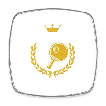 Champion Ping Pong Paddle Balls Drôle de Tennis de Table - Magnet carré - blanc - Devant