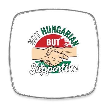 Not Hungarian But Supportive Country Traveler - Viereckiger Kühlschrankmagnet - Weiß - Vorne