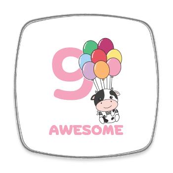 Vache pour les enfants de 9 ans - Magnet carré - blanc - Devant
